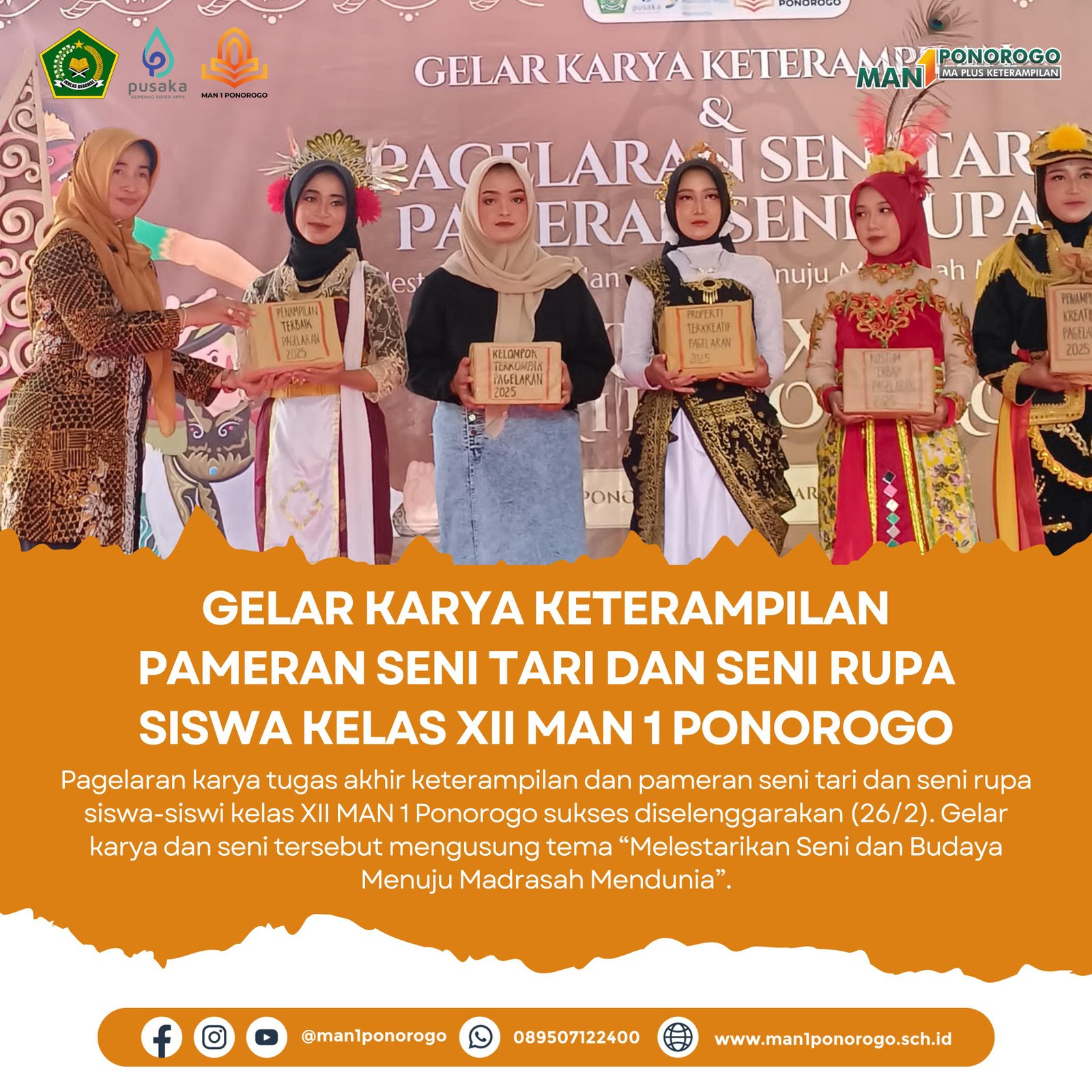Gelar Karya Kelas XII: Ajang Unjuk Keterampilan dan Pagelaran Seni Siswa MAN 1 Ponorogo